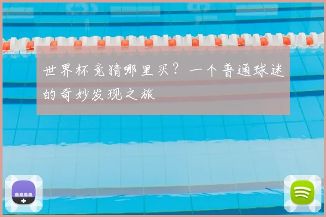 世界杯竞猜哪里买？一个普通球迷的奇妙发现之旅